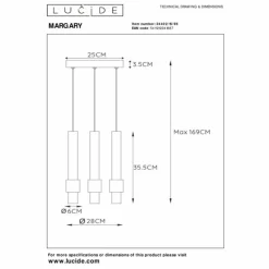 Luminaires Lucide Éclairage Led|Suspension Lucide MARGARY LED Moka, 3 lumières