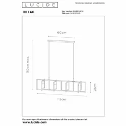 Luminaires Lucide Suspensions|Suspension Lucide ROTAX Noir, 4 lumières