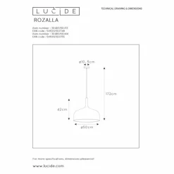 Luminaires Lucide Suspensions|Suspension Lucide ROZALLA Jaune, 1 lumière