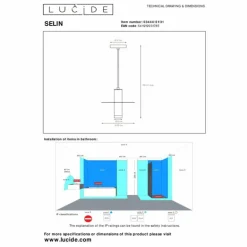 Luminaires Lucide Suspensions|Suspension Lucide SELIN Blanc, 1 lumière