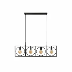 Luminaires Lucide Suspensions|Suspension Lucide SUUS Noir, 4 lumières