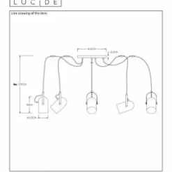 Luminaires Lucide Suspensions|Suspension Lucide SWAPP Noir, 5 lumières