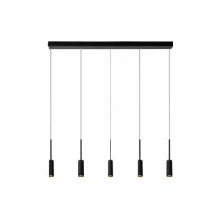 Luminaires Lucide Éclairage Led|Suspension Lucide TUBULE LED Noir, 5 lumières
