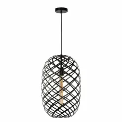 Luminaires Lucide Suspensions|Suspension Lucide WOLFRAM Noir, 1 lumière