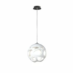 Luminaires Mantra Suspensions|Suspension Mantra ORGANICA Chrome, Blanc, 1 lumière