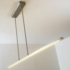 hofstein Éclairage Led|Suspension Masterlight LED Aluminium, Nickel mat, 1 lumière