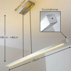 hofstein Éclairage Led|Suspension Masterlight Real LED Aluminium, Nickel mat, 1 lumière