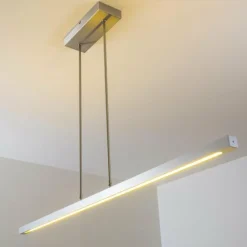 hofstein Éclairage Led|Suspension Masterlight Real LED Aluminium, Nickel mat, 1 lumière
