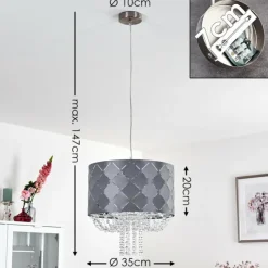 Luminaires Globo Lighting Suspensions|Suspension Meldal Nickel mat, 1 lumière
