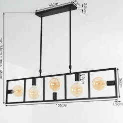hofstein Suspensions|Suspension Nanbong Noir, 5 lumières