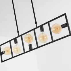hofstein Suspensions|Suspension Nanbong Noir, 5 lumières
