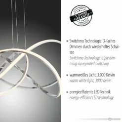 Luminaires Paul Neuhaus Éclairage Led|Suspension Paul Neuhaus KIRIBI LED Chrome, 1 lumière