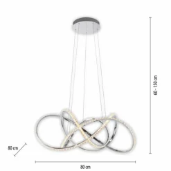 Luminaires Paul Neuhaus Éclairage Led|Suspension Paul Neuhaus KIRIBI LED Chrome, 1 lumière