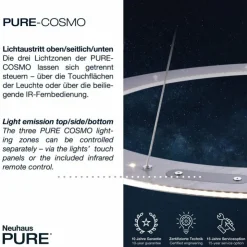 Luminaires Paul Neuhaus Éclairage Led|Suspension Paul Neuhaus PURE-COSMO LED Aluminium, 17 lumières, Télécommandes