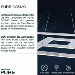 Luminaires Paul Neuhaus Éclairage Led|Suspension Paul Neuhaus PURE-COSMO LED Aluminium, 44 lumières, Télécommandes