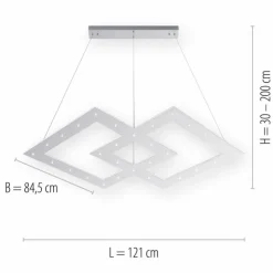 Luminaires Paul Neuhaus Éclairage Led|Suspension Paul Neuhaus PURE-COSMO LED Aluminium, 44 lumières, Télécommandes