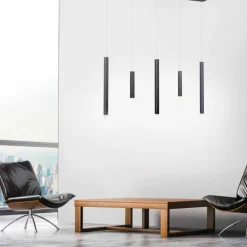 Luminaires Paul Neuhaus Suspensions|Suspension Paul Neuhaus PURE-GEMIN LED Aluminium, Noir, 5 lumières