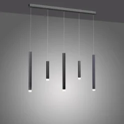 Luminaires Paul Neuhaus Suspensions|Suspension Paul Neuhaus PURE-GEMIN LED Aluminium, Noir, 5 lumières