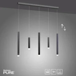 Luminaires Paul Neuhaus Suspensions|Suspension Paul Neuhaus PURE-GEMIN LED Aluminium, Noir, 5 lumières