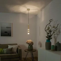 Luminaires Paul Neuhaus Éclairage Led|Suspension Paul Neuhaus PURE-VEGA LED Laiton, 3 lumières