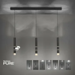 Luminaires Paul Neuhaus Éclairage Led|Suspension Paul Neuhaus PURE-VEGA LED Noir, 9 lumières