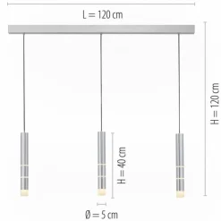 Luminaires Paul Neuhaus Éclairage Led|Suspension Paul Neuhaus PURE-VEGA LED Aluminium, 3 lumières