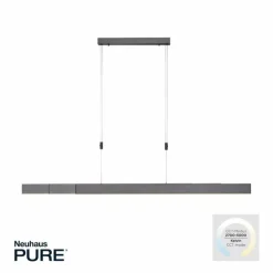 Luminaires Paul Neuhaus Éclairage Led|Suspension Paul Neuhaus PURE-MOTO LED Gris, 3 lumières, Télécommandes