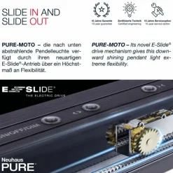 Luminaires Paul Neuhaus Éclairage Led|Suspension Paul Neuhaus PURE-MOTO LED Gris, 3 lumières, Télécommandes