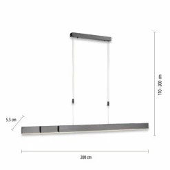 Luminaires Paul Neuhaus Éclairage Led|Suspension Paul Neuhaus PURE-MOTO LED Gris, 3 lumières, Télécommandes