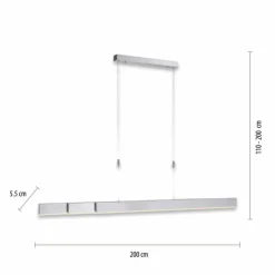 Luminaires Paul Neuhaus Éclairage Led|Suspension Paul Neuhaus PURE-MOTO LED Aluminium, 3 lumières, Télécommandes