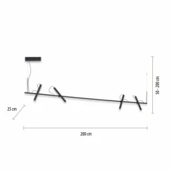 Luminaires Paul Neuhaus Éclairage Led|Suspension Paul Neuhaus PURE-TUTUA LED Noir, 4 lumières