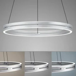 Luminaires Paul Neuhaus Éclairage Led|Suspension Paul Neuhaus PURE E-LOOP LED Argenté, 2 lumières, Télécommandes