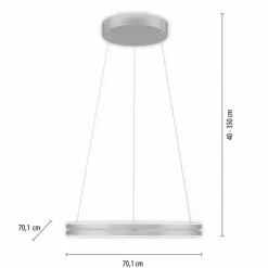 Luminaires Paul Neuhaus Éclairage Led|Suspension Paul Neuhaus PURE E-LOOP LED Argenté, 2 lumières, Télécommandes
