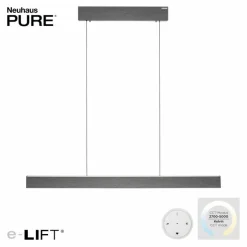 Luminaires Paul Neuhaus Éclairage Led|Suspension Paul Neuhaus PURE E-MOTION LED Gris, 1 lumière, Télécommandes