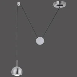 Suspension Paul Neuhaus Q-ADAM LED Acier inoxydable, 1 lumière, Télécommandes, Changeur de couleurs