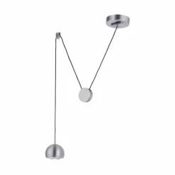 Suspension Paul Neuhaus Q-ADAM LED Acier inoxydable, 1 lumière, Télécommandes, Changeur de couleurs