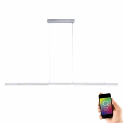 Suspension Paul Neuhaus Q-HENRIK LED Aluminium, 3 lumières, Télécommandes