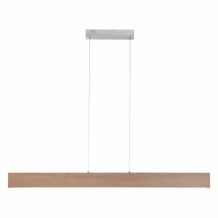 Suspension Paul Neuhaus Q-TIMBER LED Bois clair, 1 lumière, Télécommandes