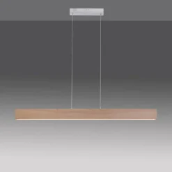 Suspension Paul Neuhaus Q-TIMBER LED Bois clair, 1 lumière, Télécommandes