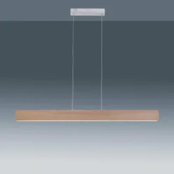 Suspension Paul Neuhaus Q-TIMBER LED Bois clair, 1 lumière, Télécommandes