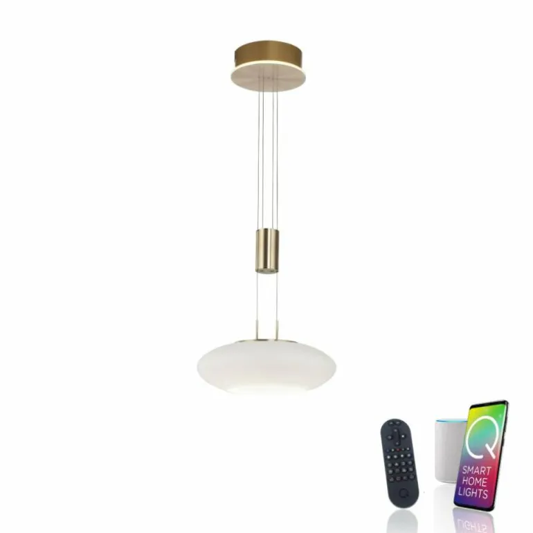 Suspension Paul Neuhaus Q-ETIENNE LED Laiton, 1 lumière, Télécommandes