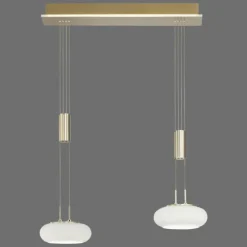 Suspension Paul Neuhaus Q-ETIENNE LED Laiton, 2 lumières, Télécommandes