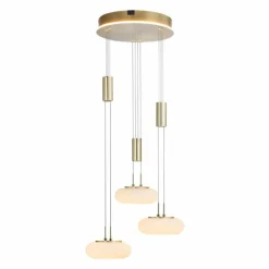 Suspension Paul Neuhaus Q-ETIENNE LED Laiton, 3 lumières, Télécommandes