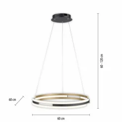 Suspension Paul Neuhaus Q-BELUGA LED Or, 1 lumière, Télécommandes