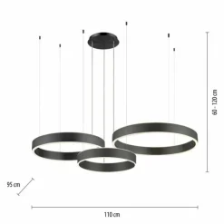 Luminaires Paul Neuhaus Suspensions|Suspension Paul Neuhaus SCULLI LED Noir, 2 lumières