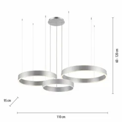Luminaires Paul Neuhaus Éclairage Led|Suspension Paul Neuhaus SCULLI LED Argenté, 2 lumières