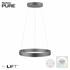 Luminaires Paul Neuhaus Éclairage Led|Suspension Paul-Neuhaus PURE E-CLIPSE LED Gris, 2 lumières, Télécommandes
