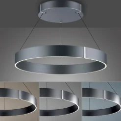 Luminaires Paul Neuhaus Éclairage Led|Suspension Paul-Neuhaus PURE E-CLIPSE LED Gris, 2 lumières, Télécommandes