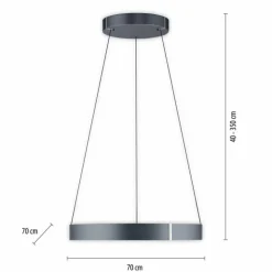 Luminaires Paul Neuhaus Éclairage Led|Suspension Paul-Neuhaus PURE E-CLIPSE LED Gris, 2 lumières, Télécommandes