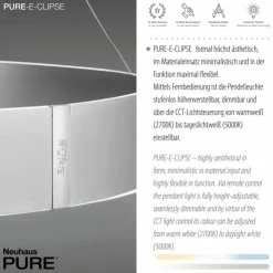 Luminaires Paul Neuhaus Éclairage Led|Suspension Paul-Neuhaus PURE E-CLIPSE LED Argenté, 2 lumières, Télécommandes